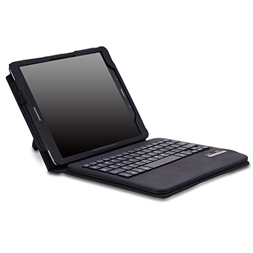 Samsung Galaxy Tab A 9.7 Bluetooth Tastatur Hülle Keybord Case - MoKo PU Leder Tasche Schutzhülle mit abnehmbarer Wireless Bluetooth Tastatur QWERTY Layout für Galaxy Tab A 9.7 Zoll Tablet, Schwarz