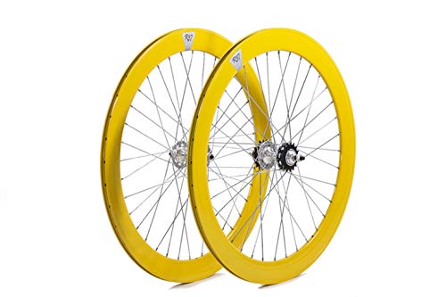 Bical Ruedas Fixie Perfil 60 (Amarillo)
