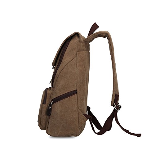 Bwiv Rucksäcke Canvas Unisex Schulrucksack Vintage Schultertasche Daypack Outdoor Backpack Damen Herren Tasche für Retro Reisetaschen Lässige - 2