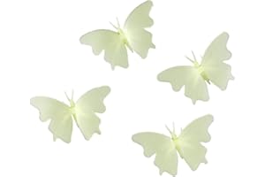 LICHI Adesivo da Parete 3D con Farfalla, Fluorescenza Luminosa, Decorazione da Parete per Casa, Confezione da 4