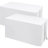 Teruntrue Bianco Fitted Table Covers Pack of 2 &ndash; Rectangular Table Covers for Folding Tables, Events, Christmas Dinners, Fair