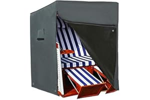 Hentex Schutzhülle Strandkorb, Strandkorb Schutzhülle, atmungsaktive Hülle für optimalen Schutz 150x100Dx140/165H cm