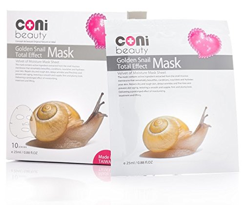 Schnecken Schneckenschleim Tuchmasken Vliesmasken 10er Packung Snail Sheet Mask Anti-Aging Anti-Falten Hauterneuerung Feuchtigkeit Gesichtsmaske mit Detox Wrikung