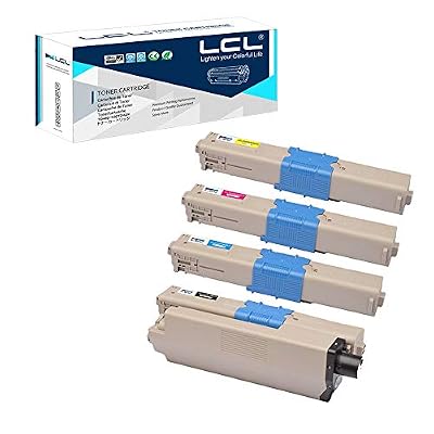 LCL Cartouche de Toner Compatible C332dnw C332dn c332 MC363dnw MC363dn MC363 46508712 46508711 46508710 46508709 (1Noir 1Cyan 1Magenta 1Jaune) Remplacement pour OKI C332dn/C332dnW/MC363dn