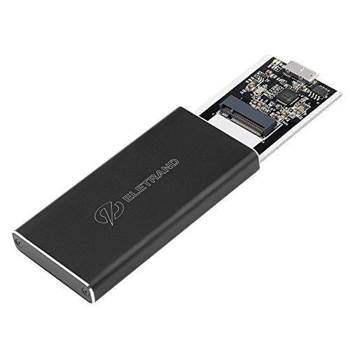[Unterstützt UASP]Eletrand USB3.0 NGFF M.2 Aluminium SSD Externes Gehäuse Adapter Case mit USB 3.0 Datenkabel, Hochgeschwindigkeits 5 Gb/s (schwarz) - 2