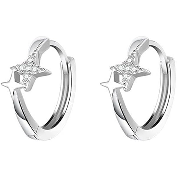 Kamise 3 Paires Petites Créoles Femme Boucles D'Oreilles Argent Fin 925 Ensemble De Creole