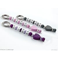 Schlüsselanhänger mit Gravur bzw Namen Kinder - Erwachsene - Taschenbaumler - Herz- Schlüsselring - GRATIS Versand - Mädchen - Jungen - verschiedene Farben