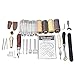 Produktbild 45 Teile/satz Leder Handwerk Nähen Werkzeug DIY Leder Hand Nähen Kit mit Grabenfräse Fingerhülse Schleifstange Gravur Leder Kunst Werkzeuge