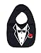 Dirty Fingers, A Tuxedo with Carnation in pocket, Boy Girl Unisex Feeding Bib, Black