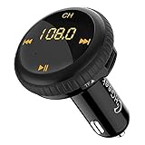 【Spannungsanzeige der Autobatterie】 Kompaktes Design mit blauer LED-Anzeige. Der Autoradio Adapter zeigt die FM-Kanäle und die Echtzeitüberwachung der Fahrzeugspannung intelligent an. Wenn die Fahrzeugspannung unter 12 V liegt, blinkt die Zahl auf dem Display.