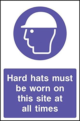 Signtime | Hard hats must be worn sign | Business Safety |Construction| Access| Warning | Health and Safety | ISO | Made in UK (ACP)