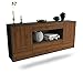 Produktbild Dekati Sideboard East Los Angeles hängend (180x77x35cm) Korpus anthrazit matt | Front Holz-Design Walnuss | Push-to-Open | Leichtlaufschienen