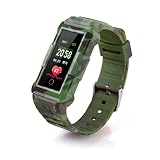 Tianya DX 800 Bluetooth-Blutdruck-Herzfrequenz-Armband Intelligente Band-Sport-Fitness-Uhr Neu (Schwarze, Tarnung)