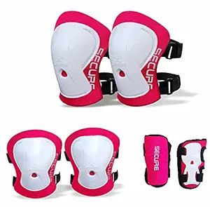 Jaspo Secure Hybrid Professional Protective Gear Set (Knee/Elbow/Wrist Guard) for Skateboarding, Roller Skating, Inline Skating, Cycling and Other Sports Kids, Boys and Girls