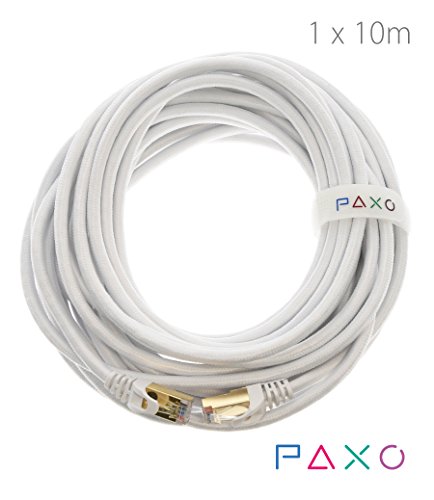 10m – CAT6 Ethernet Gigabit LAN Netzwerkkabel mit Nylon Stoffmantel | weiß | 10/100/1000Mbit/s | - 4