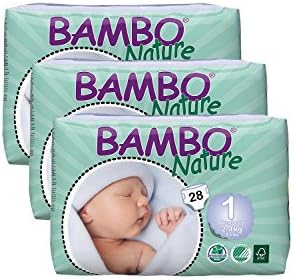 Pack of 3 Bambo Newborn Nappies (Size 1) 84 Nappies