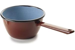 IBILI - Saucière conique avec bec verseur marron, 14 cm, Acier émaillé, Compatible avec l’induction
