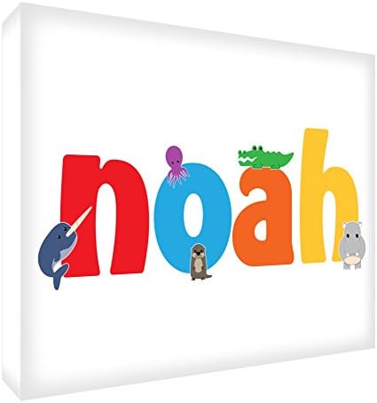 Feel Good Art Diamond Polished Baby Keepsake/Token Cute Illustrations and Personalised with Boy's Name (10.5 x 15 x 2 cm, Medium, Noah)