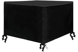Osarke Housse Salon de Jardin Housse Table de Jardin Imperméable Bâche Salon de Jardin Housse Mobilier Jardin Extérieure Protection Meubles de Jardin Tissu Oxford 420D (135x135x75cm) - Noir