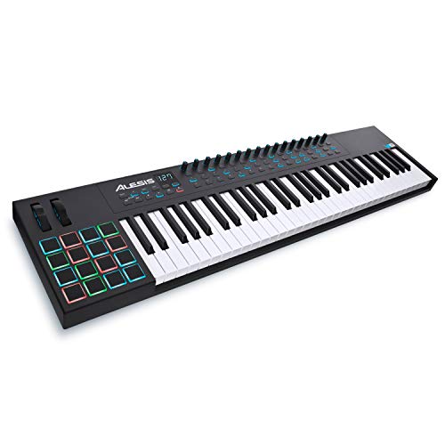 Alesis VI61 - Teclado Controlador MIDI USB de 61 Teclas con 16 Pads, 16 Mandos y 48 Botones Todos Asignables, Salida MIDI de 5 Puntas y un paquete de software profesional con ProTools | First incluido