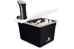 Everie Sous Vide Behälter 12 Quarts mit klappbarem Klappdeckel (Behälter mit Kunststoffdeckel und Ablage und Hülse)