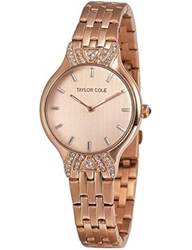 Taylor Cole Kristall Uhren Frauen Uhr Stahlband Funkelnden Kleid Quarz Armbanduhr Geschenk TC094
