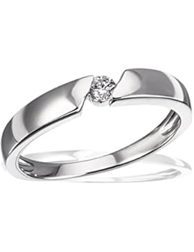 Goldmaid Damen-Ring  925 Sterlingsilber rhodiniert Diamant (0.08 ct) Trauring, Freundschaftsring, Verlobungsring...