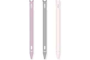HYDREAM 3 Pack Custodia in Silicone per Apple Pencil 2a Gen Matita Case Accessorio, Stile Carino Grip Holder Cover Protettiva e 3 Punte Copertura del Pennino per Apple Pencil Penna Pen 2 (Rosa+Viola+Gray)