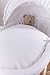 Clair de Lune Waffle Palm Wicker Moses Basket (White)