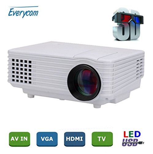 Everycom EC-77 1800 LUMENS LED Projector HDMI USB VGA TV Home Theater