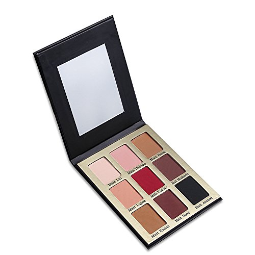 Tanali 9 Matte Warm Colour Eyeshadow Palette with Mirror +6pcs Eye Shadow Eyebrow Makeup Brushes-Beauty Cosmetics Tools-Waterproof Natural Glow Shimmer Eyes Shadow Pallet