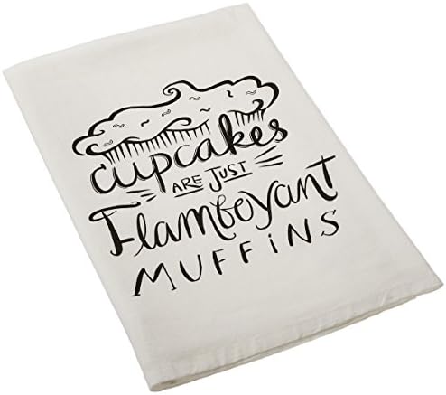 Primitives by Kathy Cupcakes Tea Towel, 28-Inch by 28-Inch