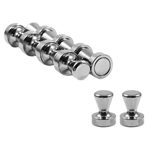 Magnetastico® | 10 Stück extra starke & große Kegelmagnete aus Stahl mit Neodym N42 Magnet | Größe Ø 15 x 21 mm & vernickelt | Extra starke magnetische Karten-Pins, Push Pins, Büromagnete – Perfekt für Büro, Karten, Whiteboards, Kühlschränke & Magnettafeln - 4