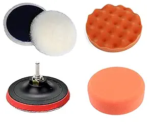 Inditrust 5Inch Polishing Buffing Waxing Pad Kit for Car Polisher and Furniture Buffer Wheel Kit Power Tool Accessories