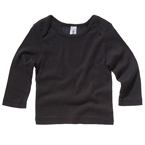 New Bella Canvas Baby Infant Cotton Rib Long Sleeve Tshirt Black 18/24mo.