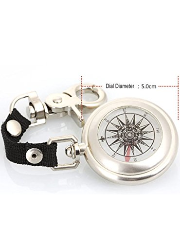 mmy- Kompass nostalgisch Compass Tasche-Zirkel tragbar für Reise Außen Outdoor Navigation Camp Wandern Guide D-Tool survie-argent - 6