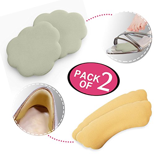 HUABEI 2 en 1 Suela Talon Pegatinas para évitez Bombillas, élimine el Deslizamiento del Talón y Rendez los Zapatos Plus Confortables 2 pares