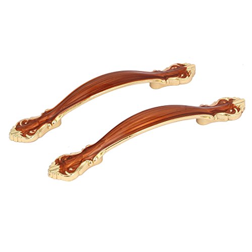 Preisvergleich Produktbild sourcing map 2Stk.Schrank bogenförmiger Schraube montierter Ziehgriff braun 96mm Lochabstand