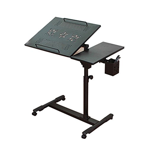 Ergonomisch Einstellbar Laptoptisch Tragbar Sofatisch Beistelltisch mit Lüfter (schwarz)