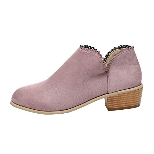 Preisvergleich Produktbild Stiefel Damen, LANSKIRT Stiefeletten Frauen Klassische Stiefel mit Blockabsatz Ankle Boots Mode Frauen Stiefel Round Toe Stiefel Klassische Freizeitschuhe