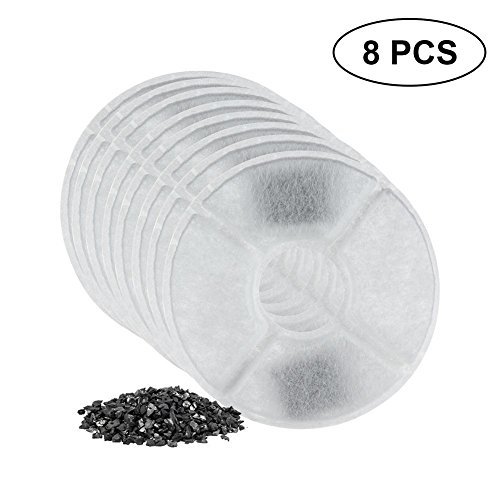 8pcs Fontaine à Eau de Filtre à Charbon Actif pour Chat et Chien