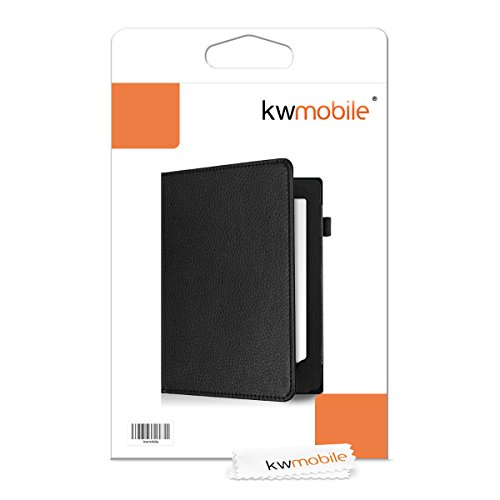 kwmobile Flip Hülle Case für Kobo Aura H2O – eReader Tasche Schutzhülle Cover Kunstleder Bookstyle in Schwarz - 6