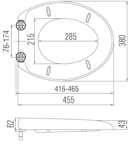 WOLTU WS2542 Wc Sitz mit Absenkautomatik, Fast Fix/Schnellbefestigung, Soft-Close/Take off Scharniere, Antibakteriell - 5