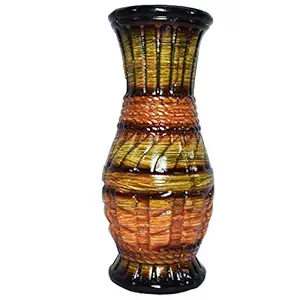 Fourwalls Decorative Ceramic Flower Pot for Home Decor (40 cm Tall, Multicolor)