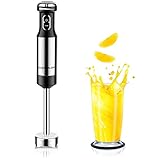 Aigostar Speedy 30JIL- Stabmixer 800 W mit Zubehör (edelstahl-Mixfuß) für Smoothie, Suppen und Babynahrung schwarz/edelstahl. EINWEGVERPACKUNG.