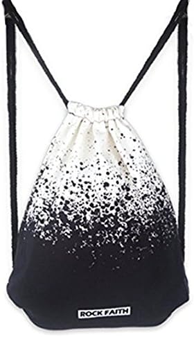 YFbear Drawstring bags for kids gym bags for women drawstring Simple black and white print Unisex shoe bags drawstring