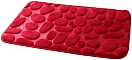 Lnxd Cobblestone Soft Bathroom Rug Non-Slip Bath Mat 4 Colors Modern Bathroom Carpet Door Mat 40X60Cm,Wine Red
