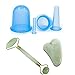 Produktbild Jade Roller Massager + Facial Gua Sha Werkzeug Jade + Silikon Schröpftherapie Set für Cellulite Körper Gesicht Massage