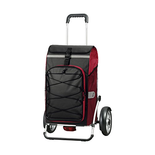 Andersen Chariot de Courses Royal Plus avec Sacoche Fado Rouge, Volume 72 l, Poche Isotherme, Cadre Aluminium et Roues à roulement à Billes