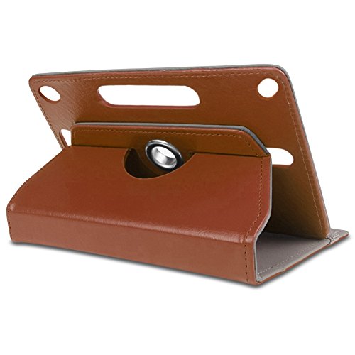 Universal Tablet Tasche mit Ständerfunktion Hülle für 10 – 10.1 Zoll Tablet von NA-Commerce Schutztasche Schutzhülle Stand Tasche Etui Cover Case hochwertige Leder-Optik Farbauswahl 360° drehbar, Farben:Braun - 4
